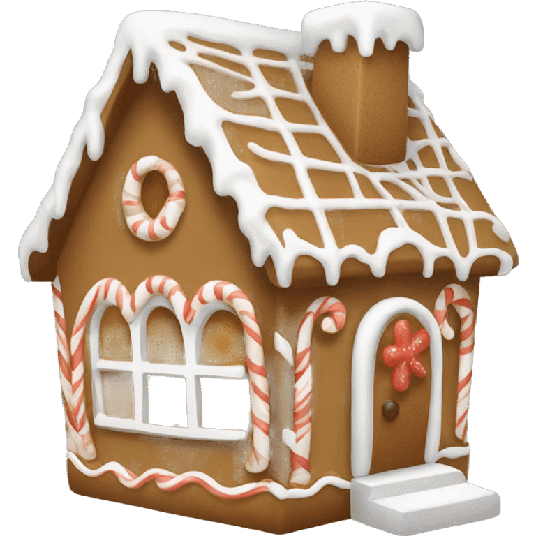 Light brown and white gingerbread house emoji