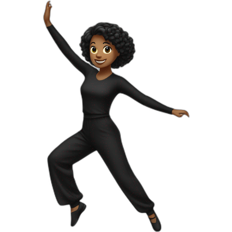 Girl in black dancing emoji