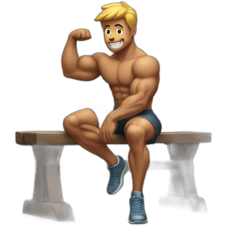 Muscle boy bench emoji