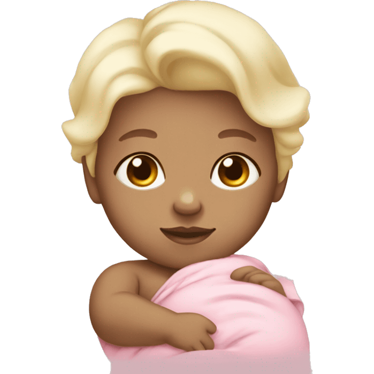 newborn white blonde sleep pink emoji