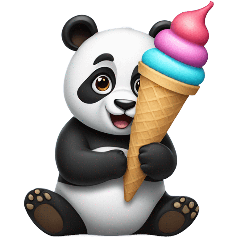 Panda eating ice cream emoji