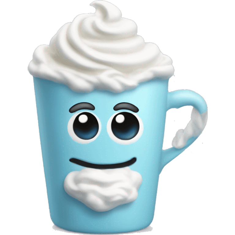 pastel blue coffee with whipped cream emoji