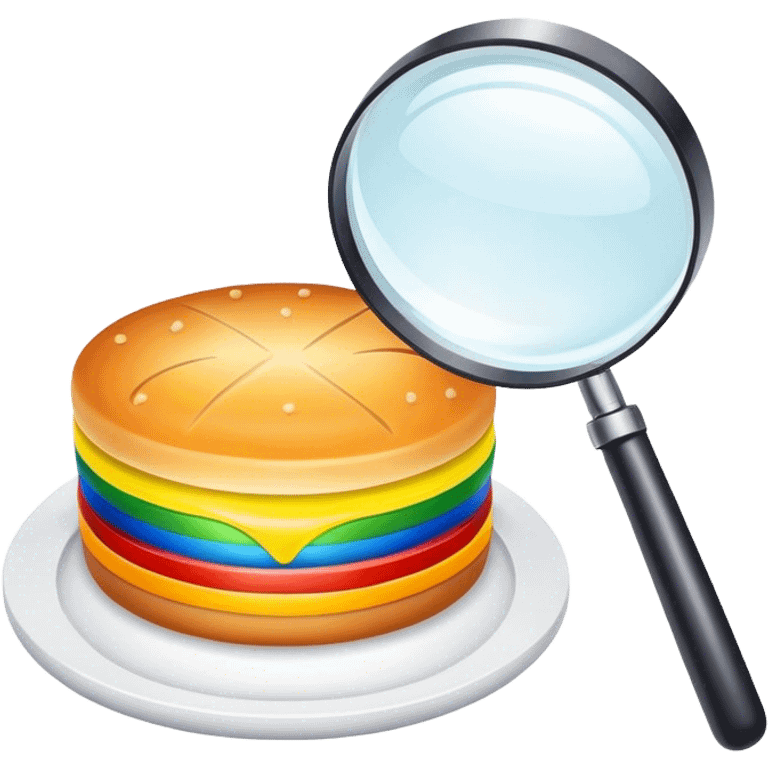 a rainbow meal and magnifier emoji