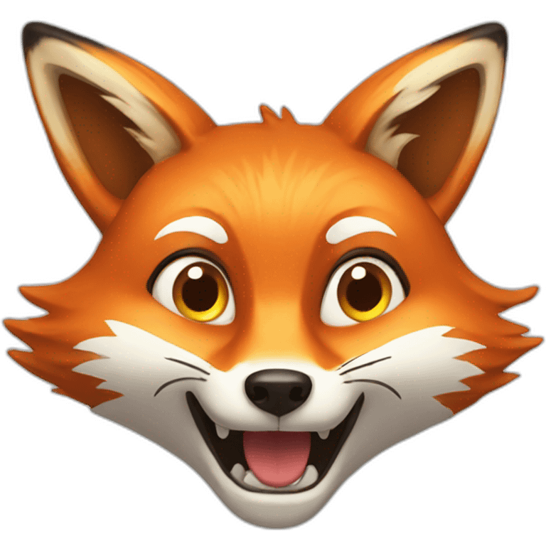 Fox with amazed expression emoji