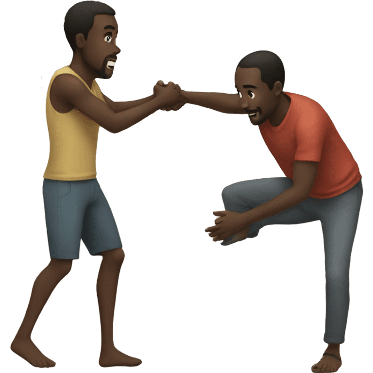 an african man saving another african man emoji