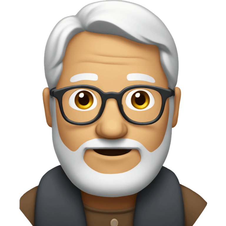 old man with glasses fat smiling  emoji