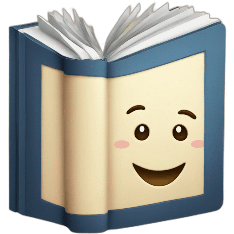 Book with happy face emoji