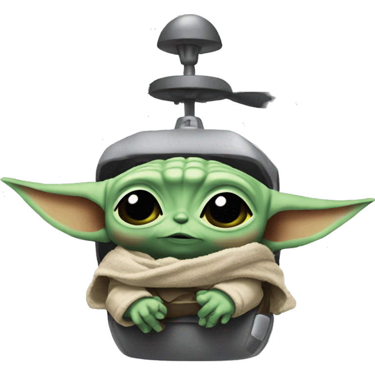 baby yoda in a helicopter emoji