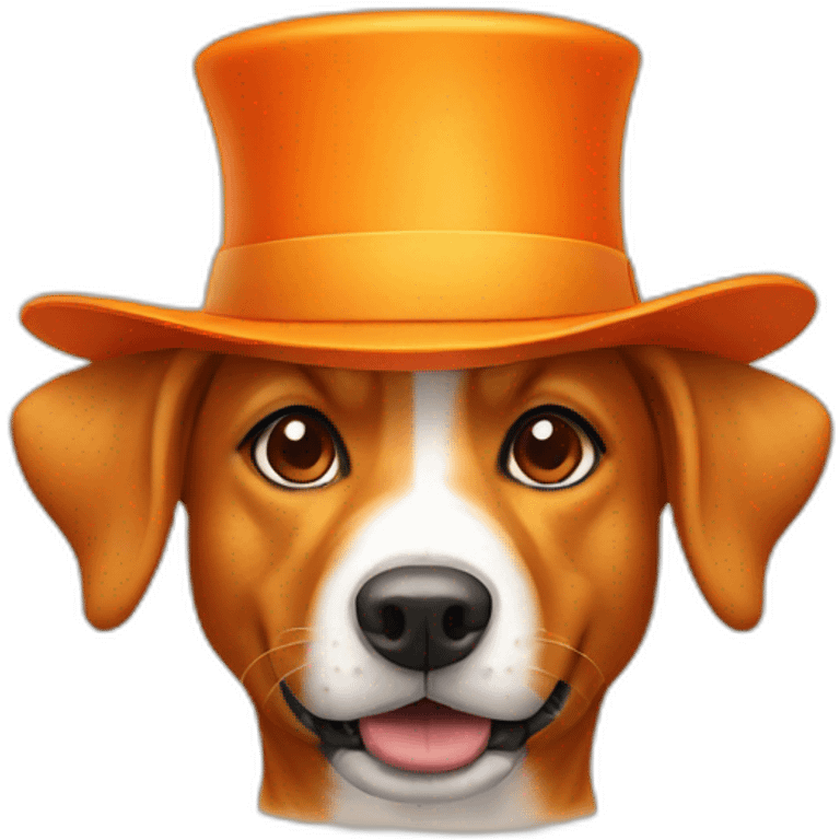 orange dog with hat emoji