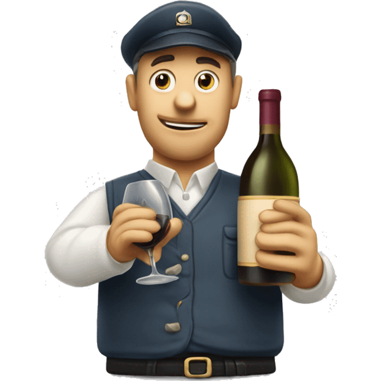 Drunken postman with wine decanter emoji