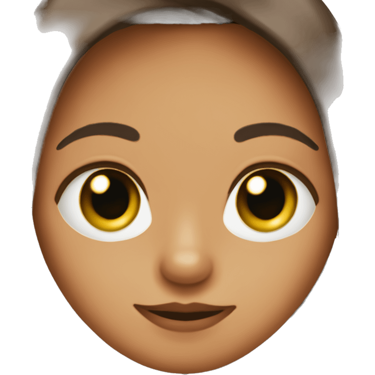 un gato negro con ojos verdes con una chica de 13 años con el pelo marron emoji