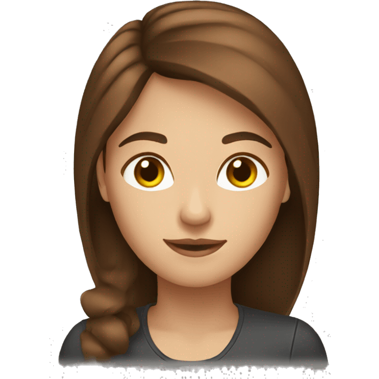 women with brown hair home office emoji