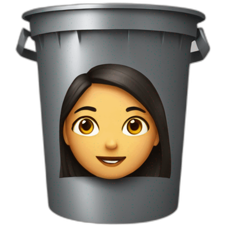 Latín girl inside a trash can emoji