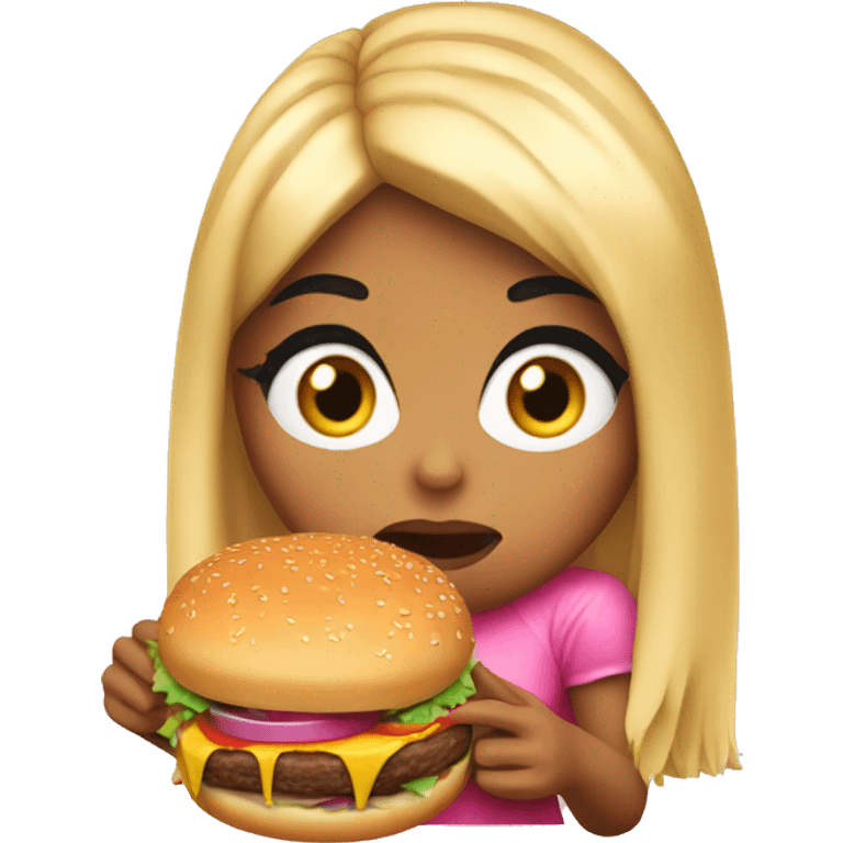 Nicki Minaj eating a burger emoji