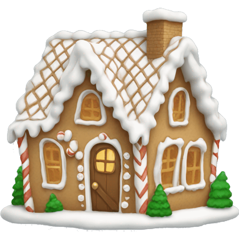 Cosy white gingerbread house  emoji