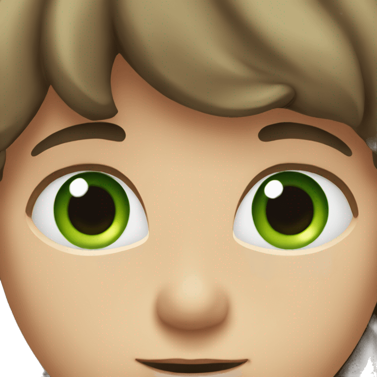 Boy with brown hair and green eyes  emoji