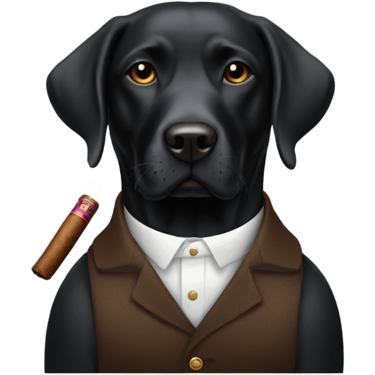 Black Labrador with bourbon and cigar emoji