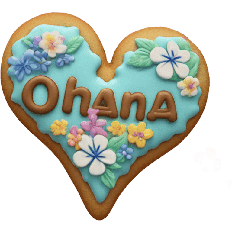 Cookie heart with ohana emoji