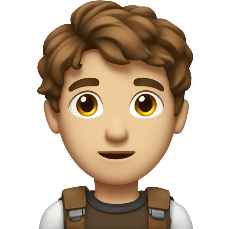 dizzy tech boy with brown hair, arms folded, side profile standing emoji