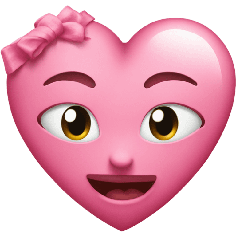 Corazón rosa con moño emoji