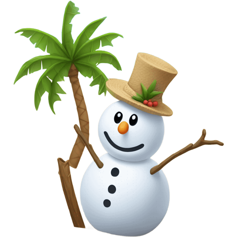 Palm tree snowman emoji