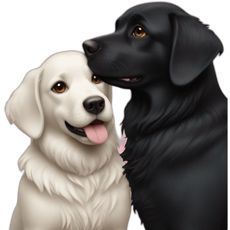 Black dogs kissing emoji