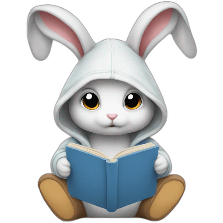 Bunny reading a hoodie emoji