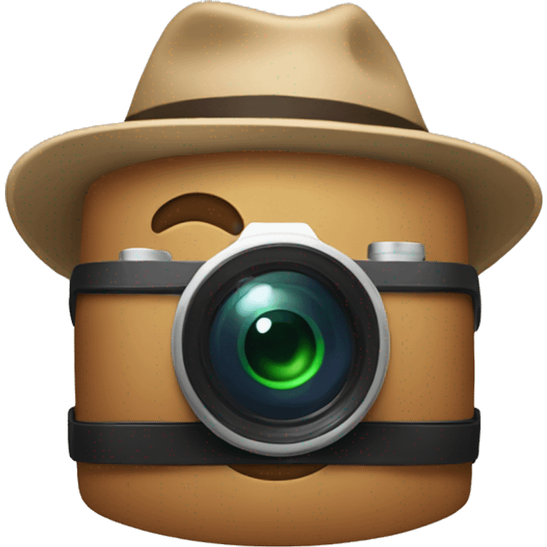 emoji with camera as hat emoji