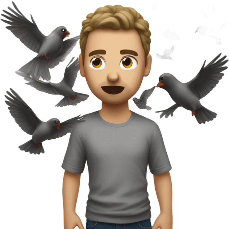 Me attacked by birds emoji