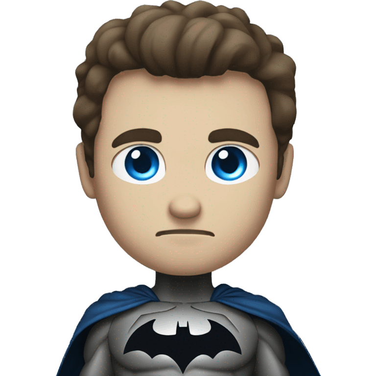 Dark Batman with blue eyes serious face emoji