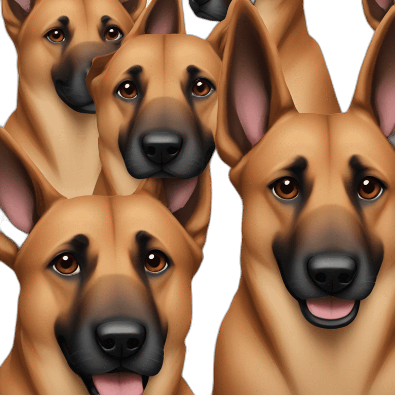 Malinois dog and red head men emoji