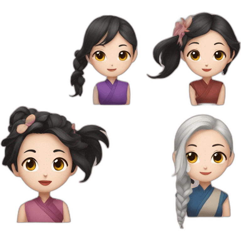 yuxuan, canzhen and amy emoji