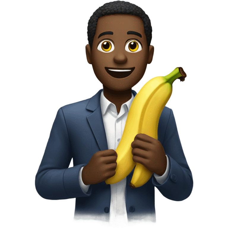 Black guy eating a banana emoji