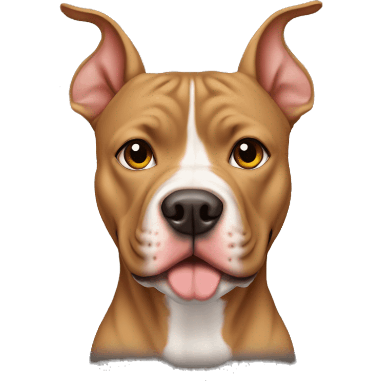 Light brown pitbull with ears cut emoji