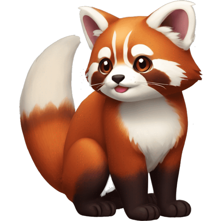 Red Panda Cat hybrid full body emoji