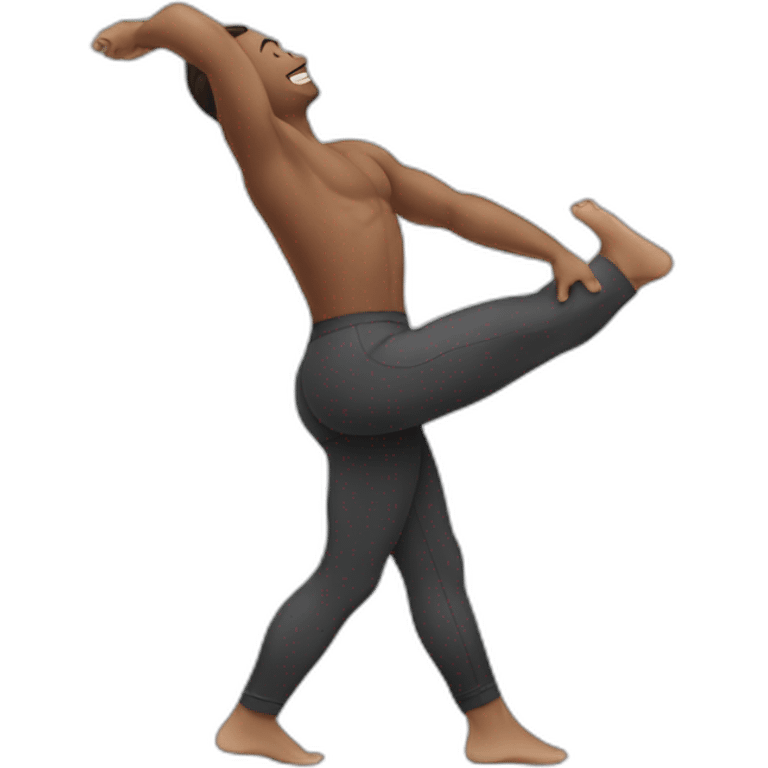 men doing back stretch emoji