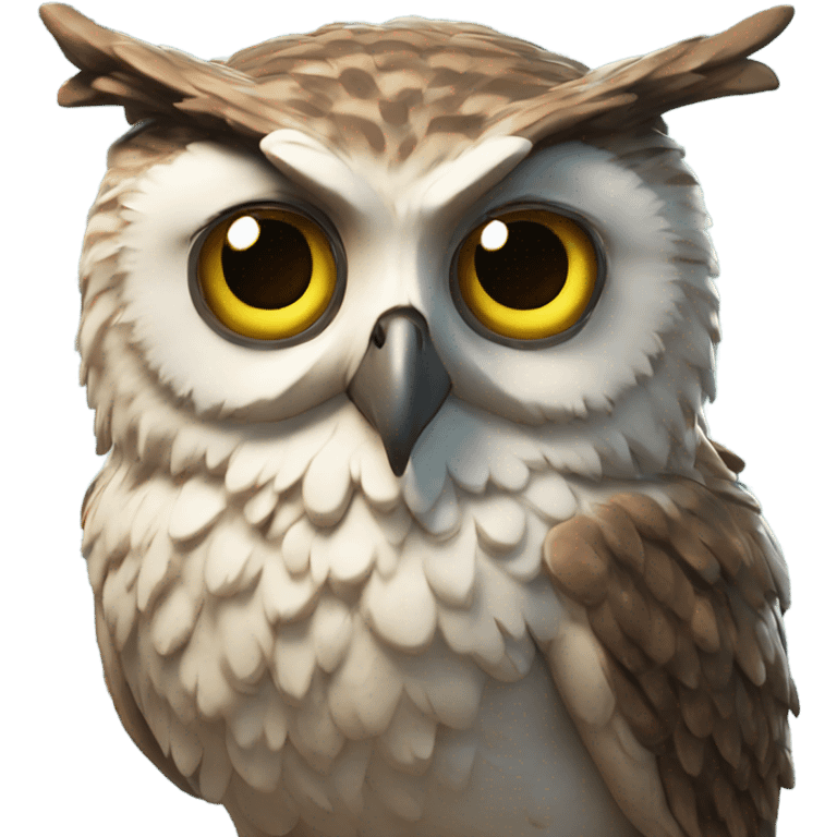 3D realistic owl emoji