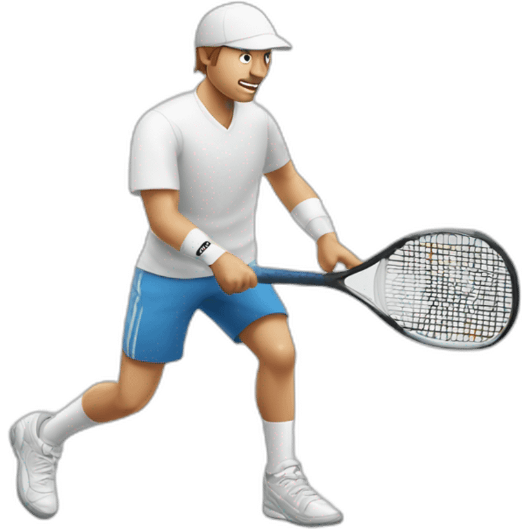 Man in white clothing playing padel emoji