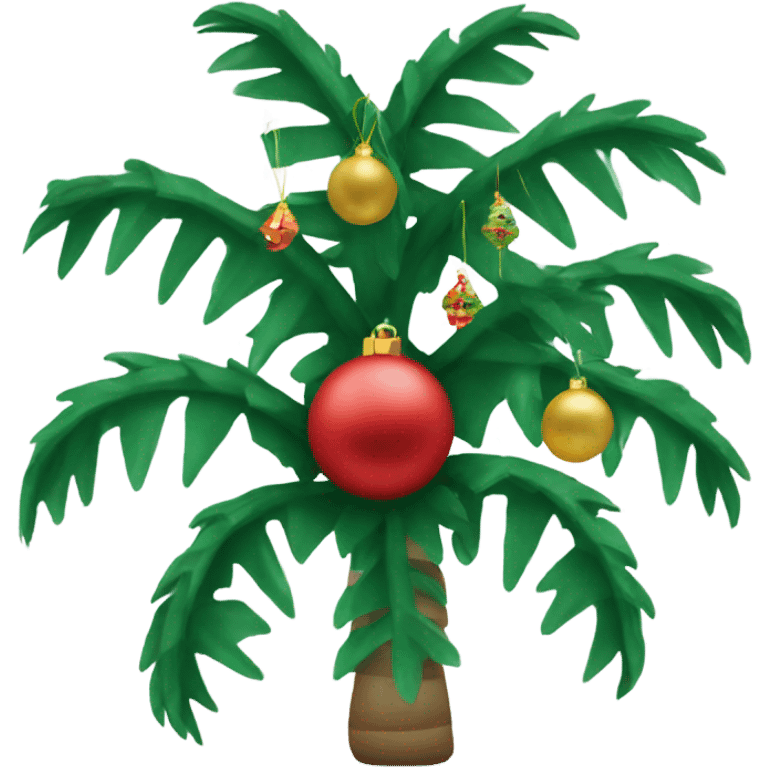 Palm with Christmas decorations emoji