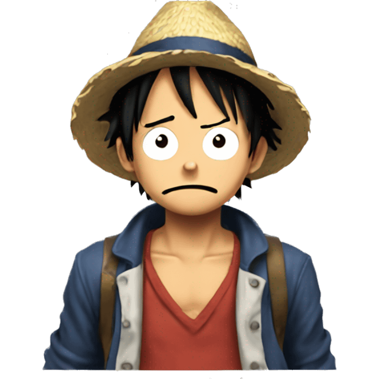 Luffy looking confused emoji