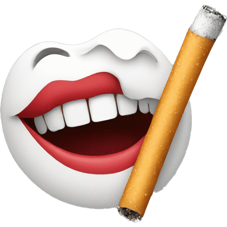 Mouth with cigarette emoji