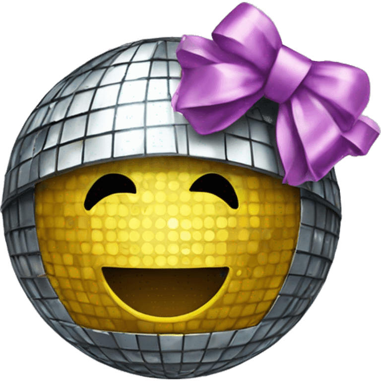 Discoball with bow emoji