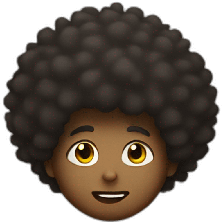 An Afro boy with a fallen afro emoji