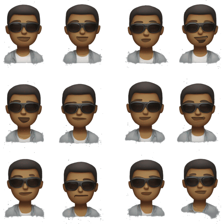 Blind young man with sunglasses emoji