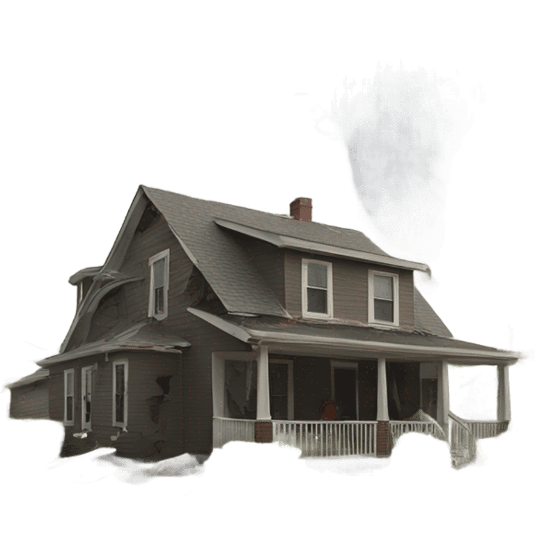 Tornado hit house emoji