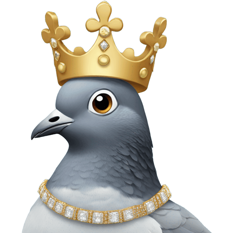 pigeon wearing a crown princess emoji