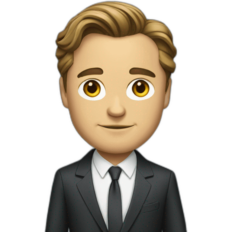 leonardo dicaprio cartoon wearing suit emoji