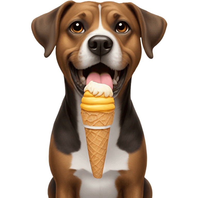 Dog with a ice cream emoji