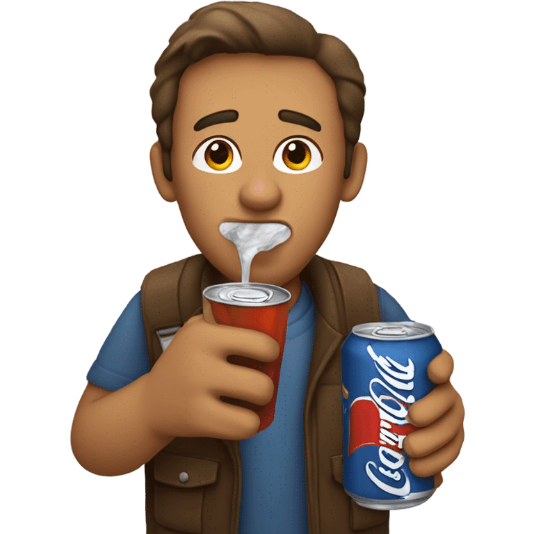 a man drinking soda emoji