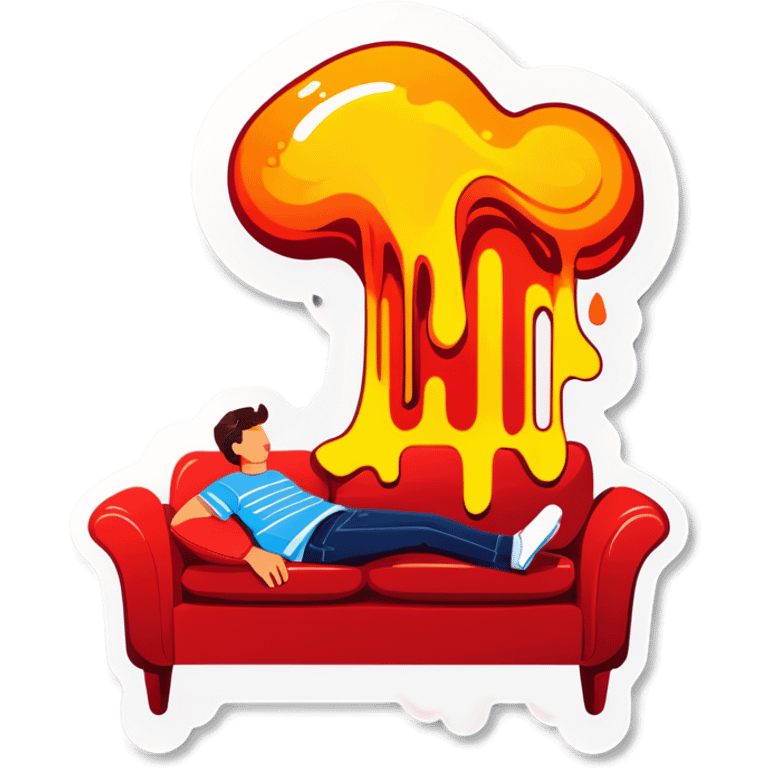 Person melting into a couch emoji